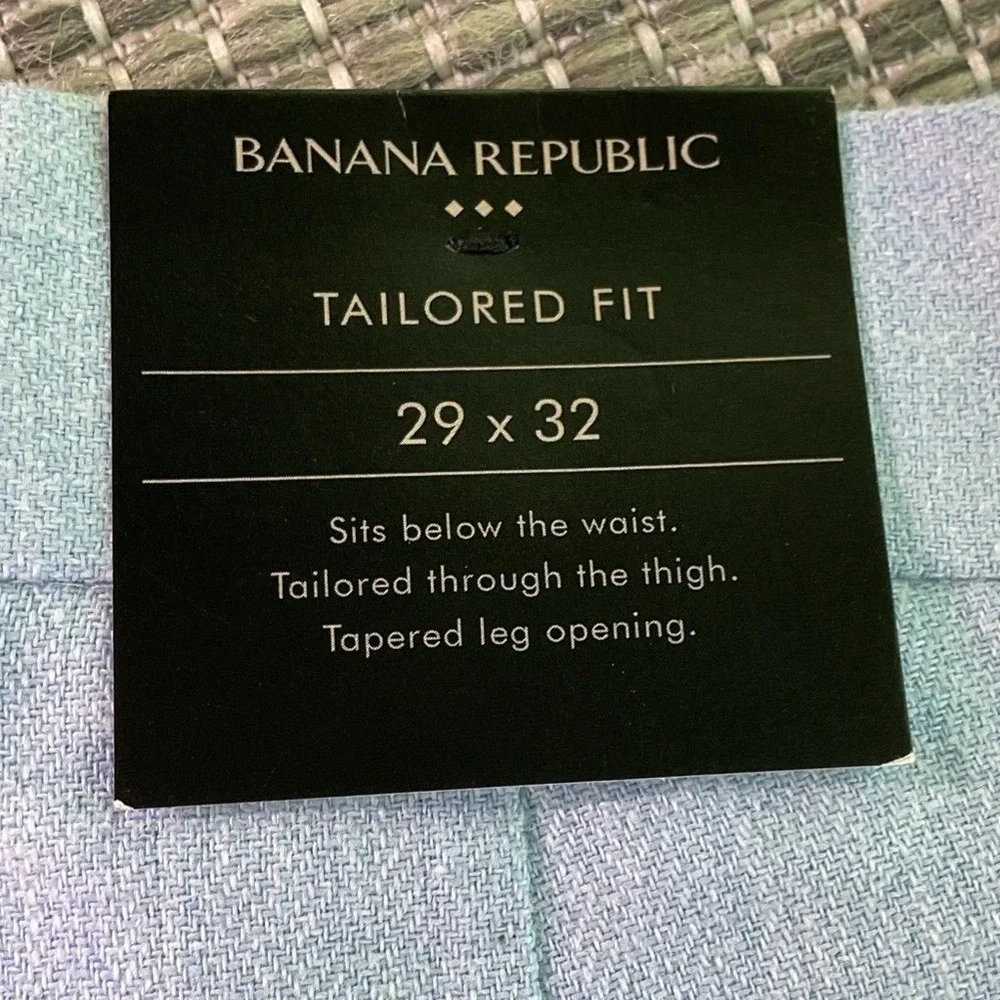 Banana Republic Mens Blue Linen Cotton Tailored Fit Pants 29x32 531915-00-1 NWT